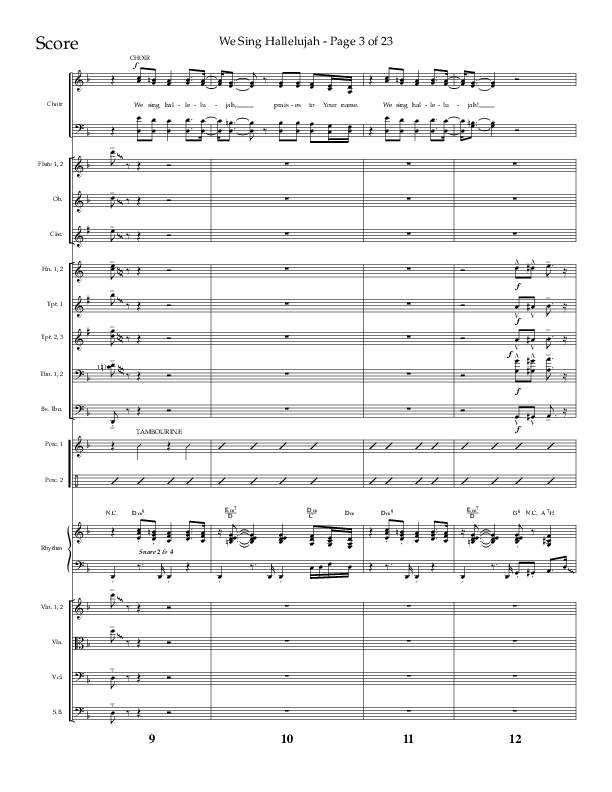 We Sing Hallelujah (Choral Anthem SATB) Orchestration (Lifeway Choral / Arr. Bradley Knight)