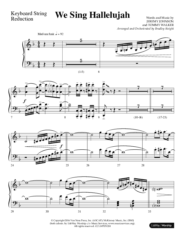 We Sing Hallelujah (Choral Anthem SATB) String Reduction (Lifeway Choral / Arr. Bradley Knight)