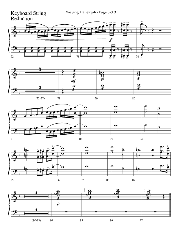 We Sing Hallelujah (Choral Anthem SATB) String Reduction (Lifeway Choral / Arr. Bradley Knight)
