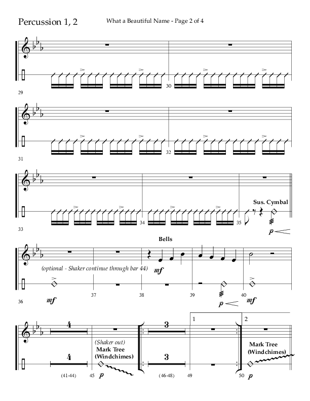 What A Beautiful Name with All Hail The Power Of Jesus' Name (Choral Anthem SATB) Percussion 1/2 (Lifeway Choral / Arr. Kirk Kirkland / Orch. Michael Lawrence)