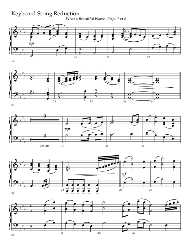 What A Beautiful Name with All Hail The Power Of Jesus' Name (Choral Anthem SATB) String Reduction (Lifeway Choral / Arr. Kirk Kirkland / Orch. Michael Lawrence)