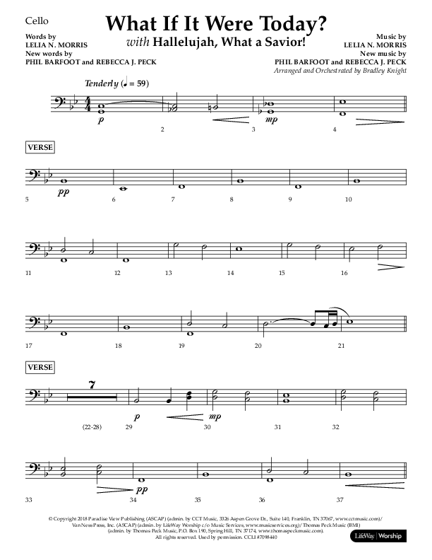 What If It Were Today with Hallelujah What A Savior (Choral Anthem SATB) Cello (Lifeway Choral / Arr. Bradley Knight)