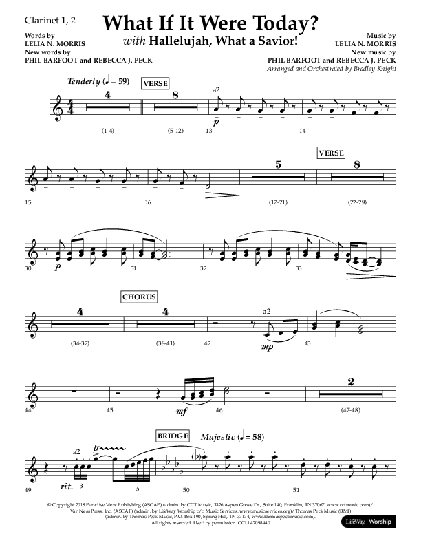 What If It Were Today with Hallelujah What A Savior (Choral Anthem SATB) Clarinet 1/2 (Lifeway Choral / Arr. Bradley Knight)