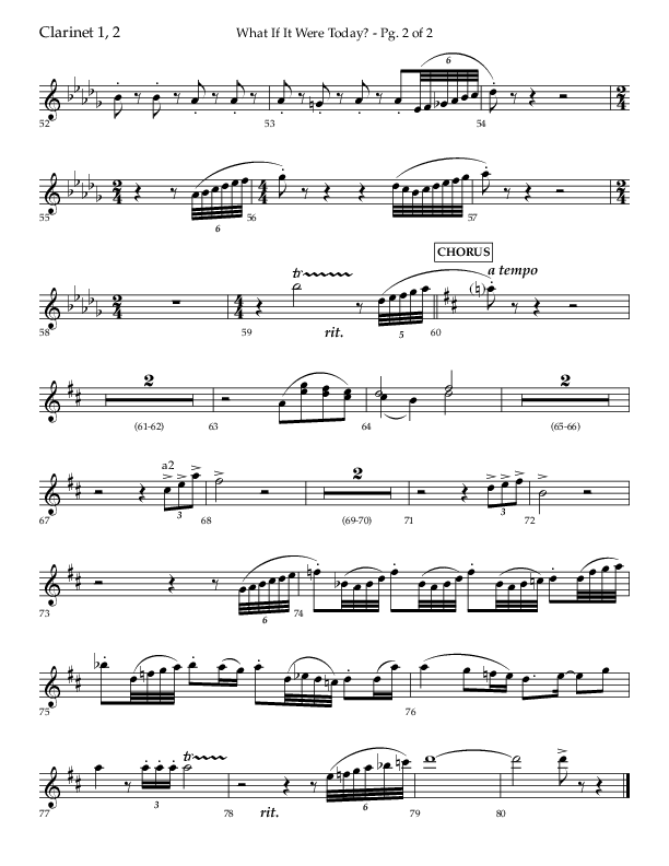 What If It Were Today with Hallelujah What A Savior (Choral Anthem SATB) Clarinet 1/2 (Lifeway Choral / Arr. Bradley Knight)