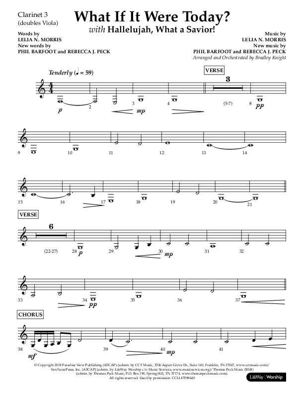 What If It Were Today with Hallelujah What A Savior (Choral Anthem SATB) Clarinet 3 (Lifeway Choral / Arr. Bradley Knight)