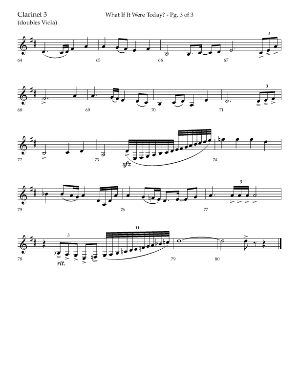 What If It Were Today with Hallelujah What A Savior (Choral Anthem SATB) Clarinet 3 (Lifeway Choral / Arr. Bradley Knight)
