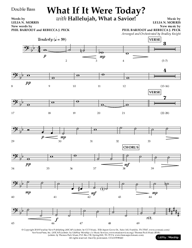 What If It Were Today with Hallelujah What A Savior (Choral Anthem SATB) Double Bass (Lifeway Choral / Arr. Bradley Knight)