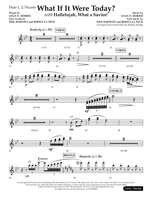 What If It Were Today with Hallelujah What A Savior (Choral Anthem SATB) Flute 1/2 (Lifeway Choral / Arr. Bradley Knight)
