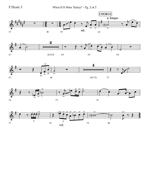 What If It Were Today with Hallelujah What A Savior (Choral Anthem SATB) French Horn 3 (Lifeway Choral / Arr. Bradley Knight)