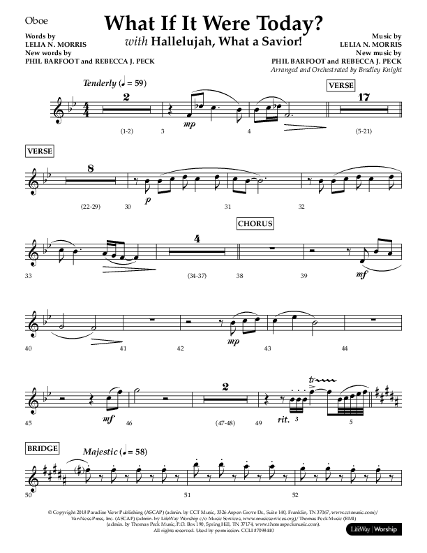 What If It Were Today with Hallelujah What A Savior (Choral Anthem SATB) Oboe (Lifeway Choral / Arr. Bradley Knight)