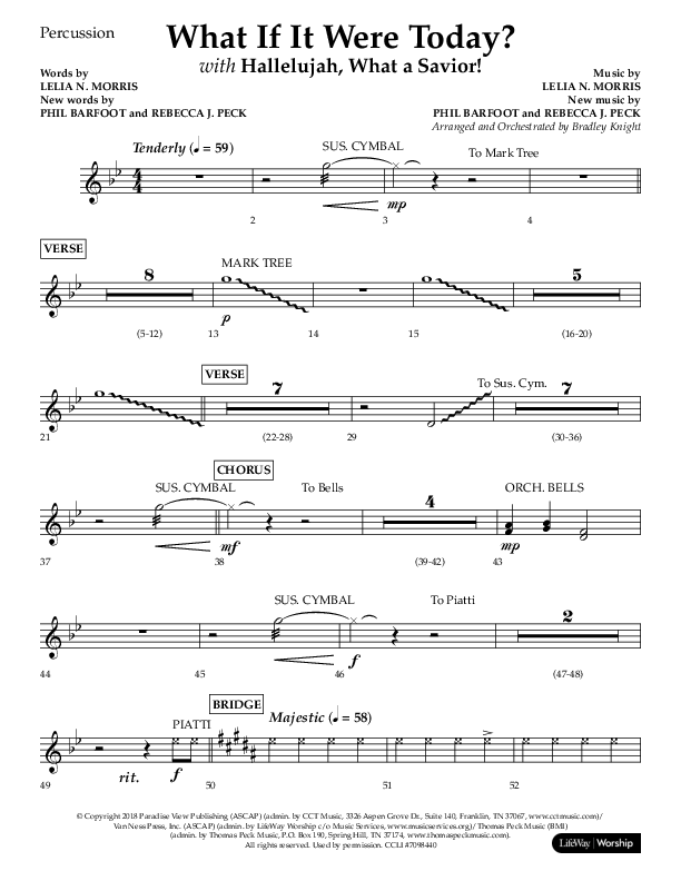 What If It Were Today with Hallelujah What A Savior (Choral Anthem SATB) Percussion (Lifeway Choral / Arr. Bradley Knight)