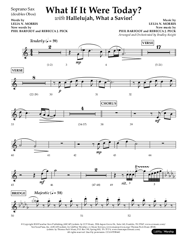 What If It Were Today with Hallelujah What A Savior (Choral Anthem SATB) Soprano Sax (Lifeway Choral / Arr. Bradley Knight)