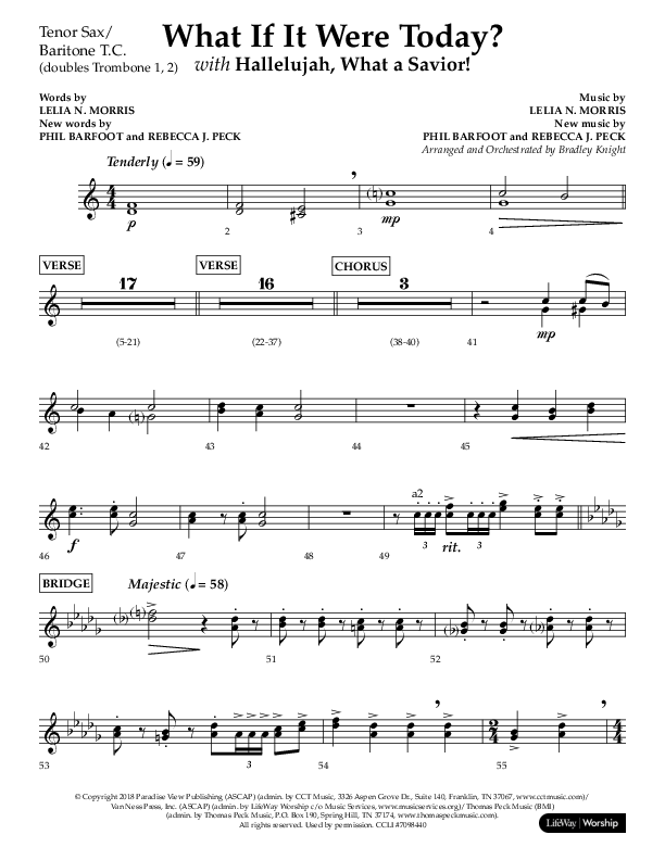 What If It Were Today with Hallelujah What A Savior (Choral Anthem SATB) Tenor Sax/Baritone T.C. (Lifeway Choral / Arr. Bradley Knight)
