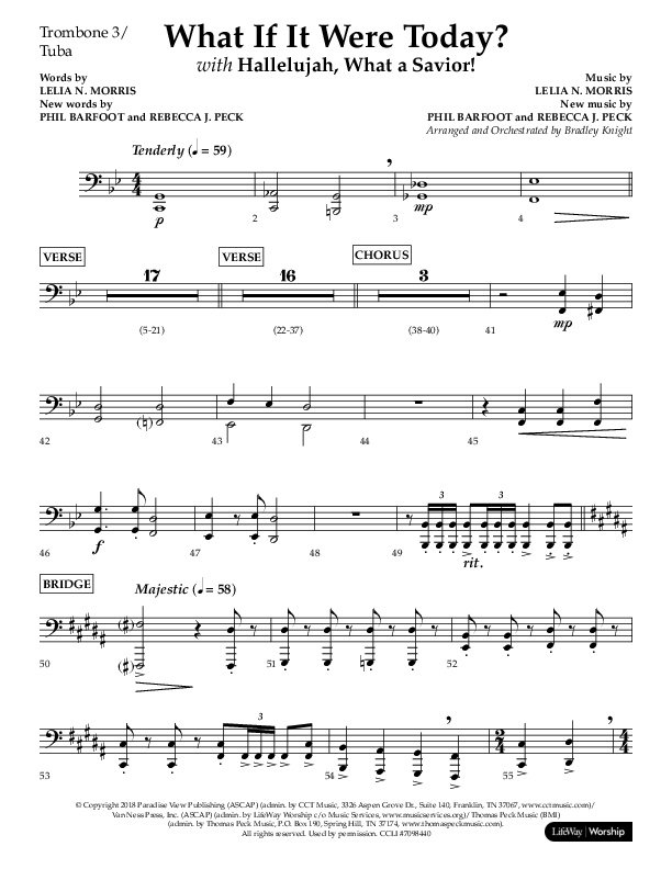 What If It Were Today with Hallelujah What A Savior (Choral Anthem SATB) Trombone 3/Tuba (Lifeway Choral / Arr. Bradley Knight)