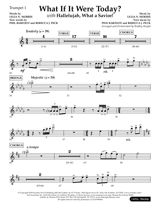 What If It Were Today with Hallelujah What A Savior (Choral Anthem SATB) Trumpet 1 (Lifeway Choral / Arr. Bradley Knight)