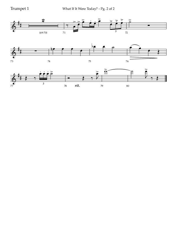 What If It Were Today with Hallelujah What A Savior (Choral Anthem SATB) Trumpet 1 (Lifeway Choral / Arr. Bradley Knight)