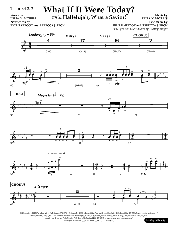 What If It Were Today with Hallelujah What A Savior (Choral Anthem SATB) Trumpet 2/3 (Lifeway Choral / Arr. Bradley Knight)
