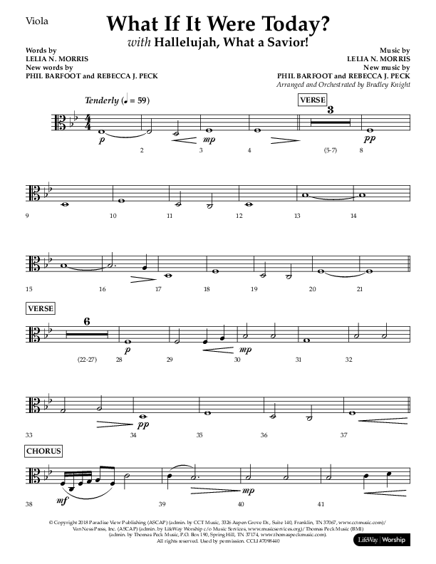 What If It Were Today with Hallelujah What A Savior (Choral Anthem SATB) Viola (Lifeway Choral / Arr. Bradley Knight)