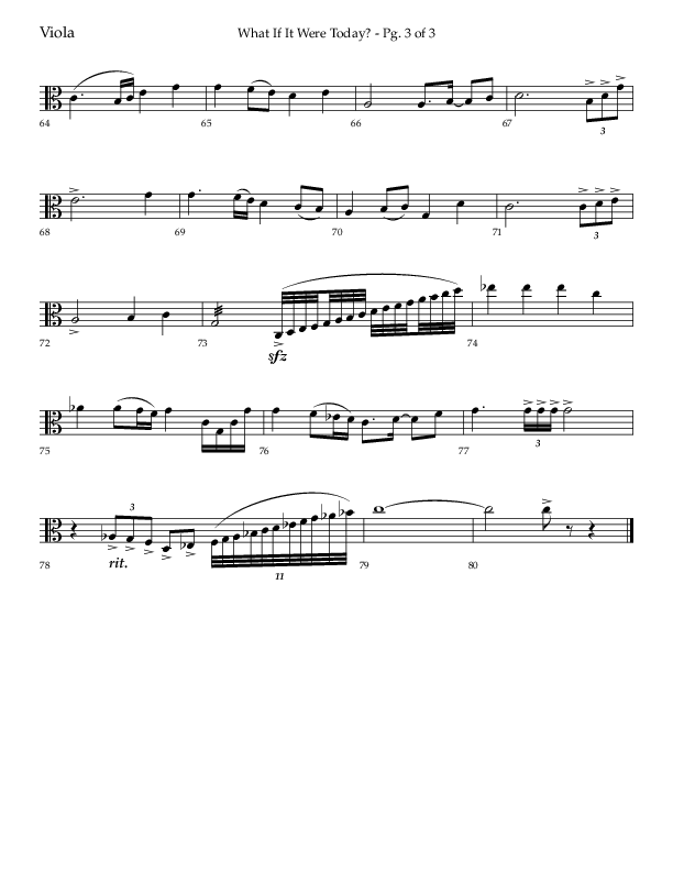 What If It Were Today with Hallelujah What A Savior (Choral Anthem SATB) Viola (Lifeway Choral / Arr. Bradley Knight)