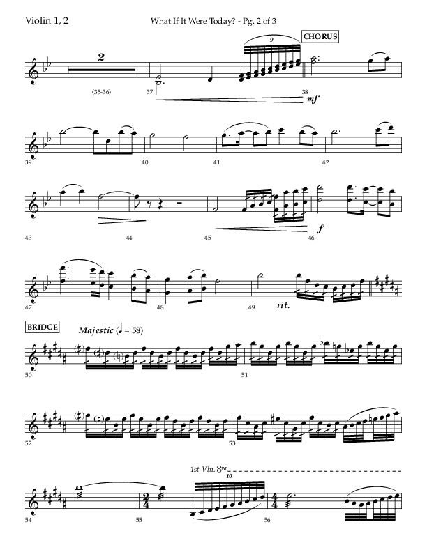 What If It Were Today with Hallelujah What A Savior (Choral Anthem SATB) Violin 1/2 (Lifeway Choral / Arr. Bradley Knight)