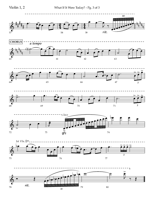 What If It Were Today with Hallelujah What A Savior (Choral Anthem SATB) Violin 1/2 (Lifeway Choral / Arr. Bradley Knight)