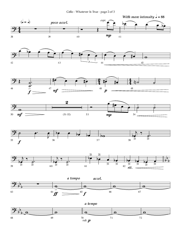 Whatever Is True (Choral Anthem SATB) Cello (Lifeway Choral / Arr. Phillip Keveren)