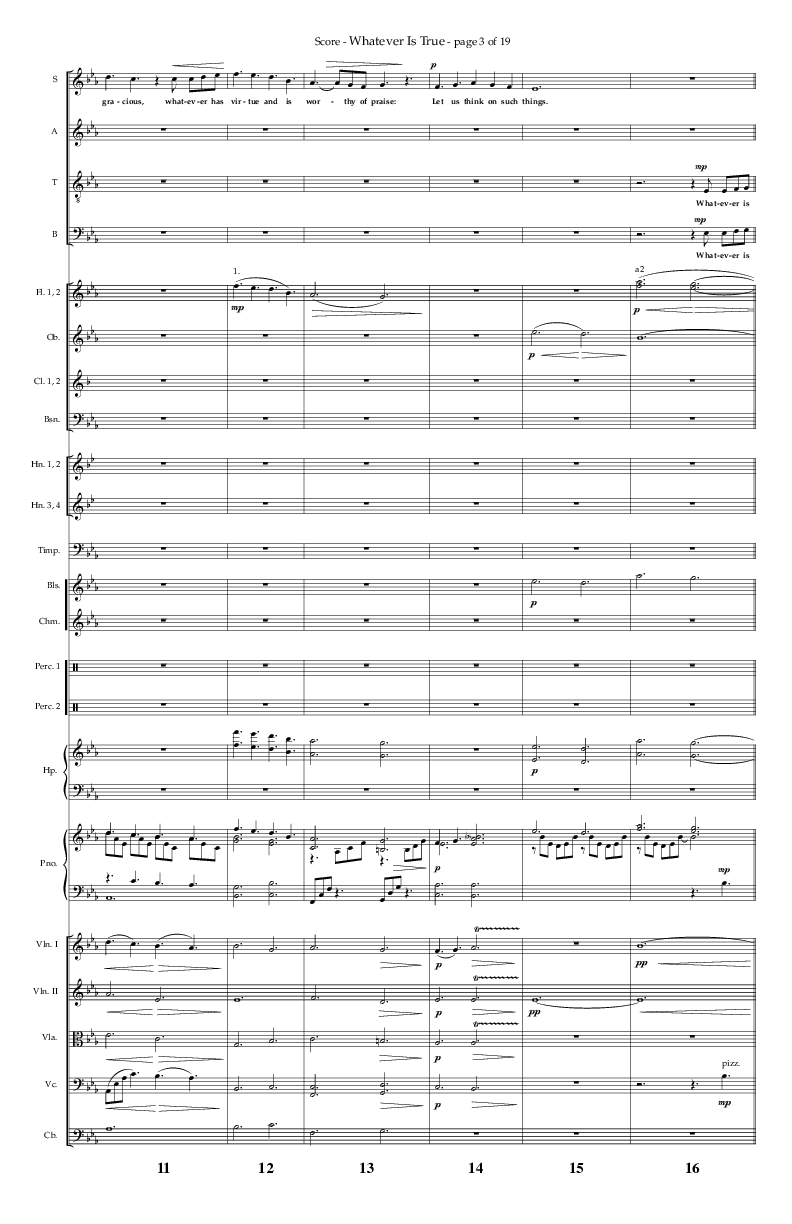 Whatever Is True (Choral Anthem SATB) Orchestration (Lifeway Choral / Arr. Phillip Keveren)