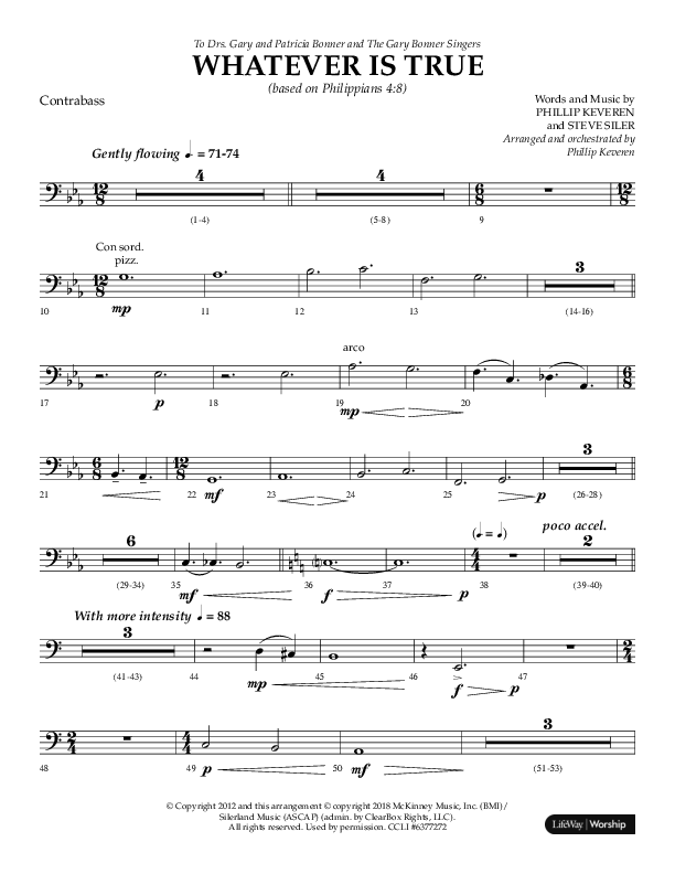 Whatever Is True (Choral Anthem SATB) Contrabass (Lifeway Choral / Arr. Phillip Keveren)