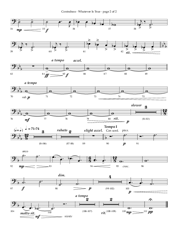 Whatever Is True (Choral Anthem SATB) Contrabass (Lifeway Choral / Arr. Phillip Keveren)