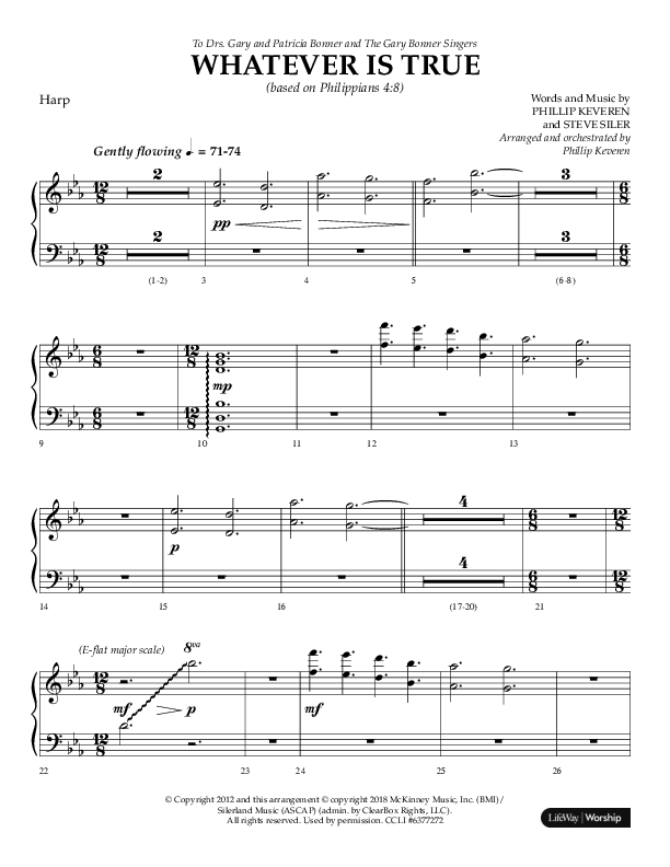 Whatever Is True (Choral Anthem SATB) Harp (Lifeway Choral / Arr. Phillip Keveren)