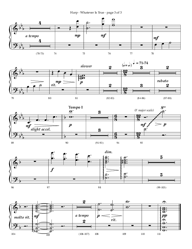 Whatever Is True (Choral Anthem SATB) Harp (Lifeway Choral / Arr. Phillip Keveren)