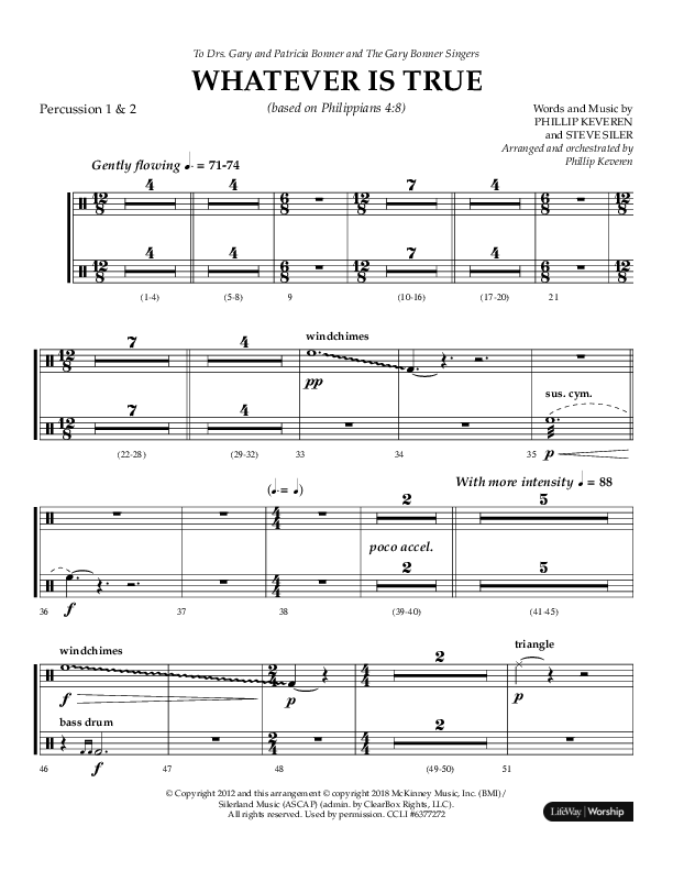 Whatever Is True (Choral Anthem SATB) Percussion 1/2 (Lifeway Choral / Arr. Phillip Keveren)