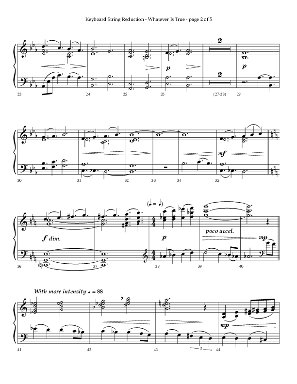 Whatever Is True (Choral Anthem SATB) String Reduction (Lifeway Choral / Arr. Phillip Keveren)