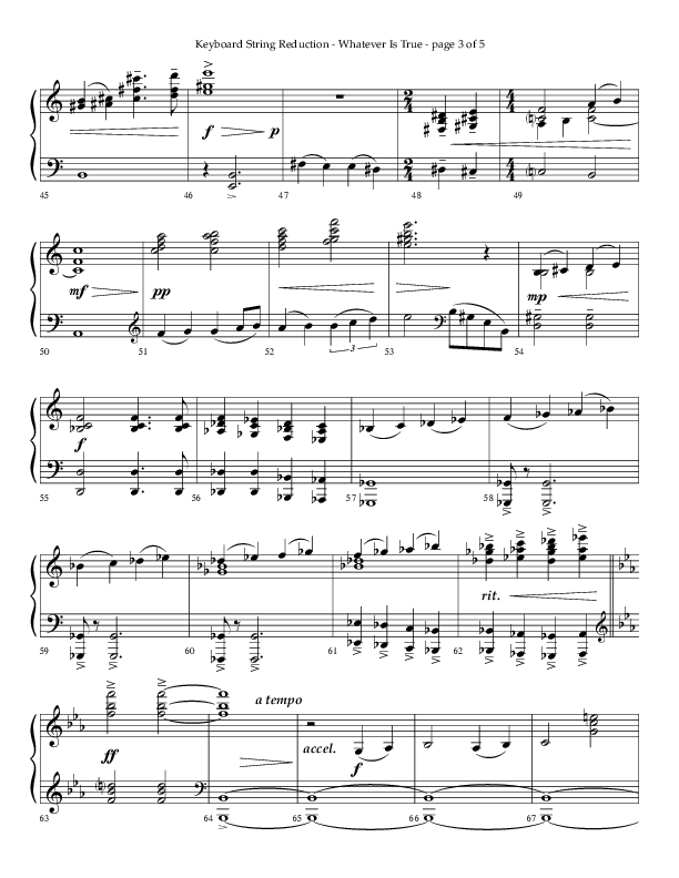 Whatever Is True (Choral Anthem SATB) String Reduction (Lifeway Choral / Arr. Phillip Keveren)