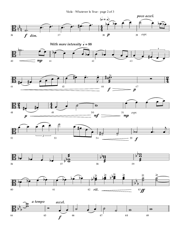 Whatever Is True (Choral Anthem SATB) Viola (Lifeway Choral / Arr. Phillip Keveren)