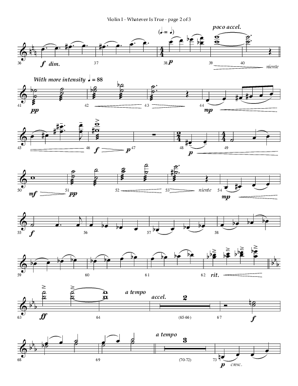 Whatever Is True (Choral Anthem SATB) Violin 1 (Lifeway Choral / Arr. Phillip Keveren)