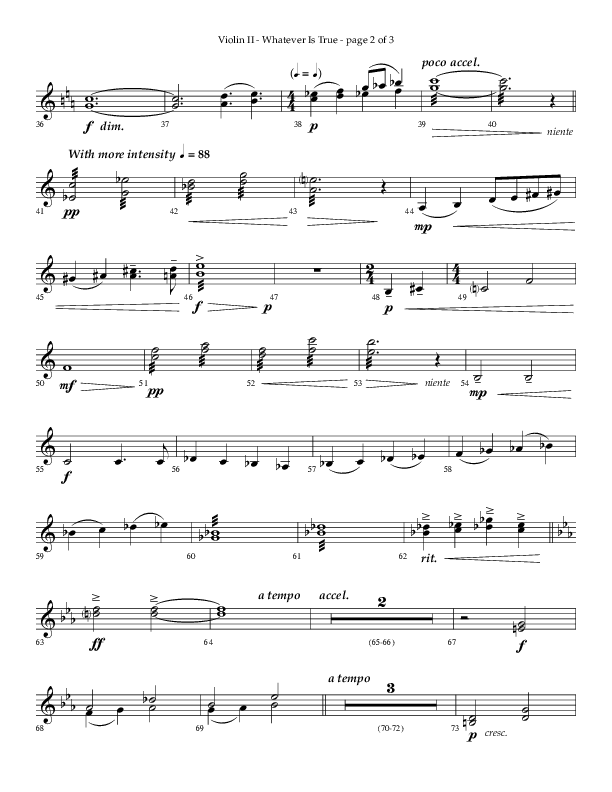 Whatever Is True (Choral Anthem SATB) Violin 2 (Lifeway Choral / Arr. Phillip Keveren)