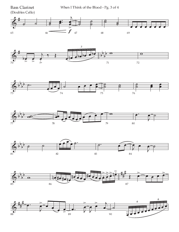 When I Think Of The Blood (Choral Anthem SATB) Bass Clarinet (Lifeway Choral / Arr. Bradley Knight)