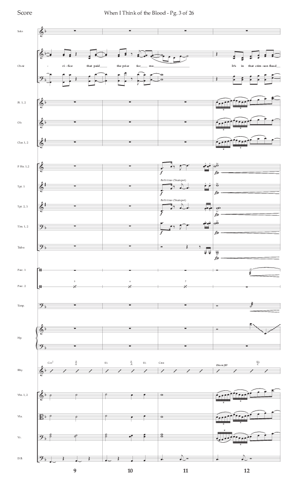 When I Think Of The Blood (Choral Anthem SATB) Orchestration (Lifeway Choral / Arr. Bradley Knight)