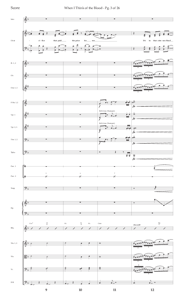 When I Think Of The Blood (Choral Anthem SATB) Orchestration (Lifeway Choral / Arr. Bradley Knight)