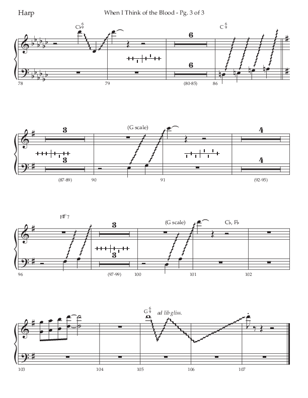 When I Think Of The Blood (Choral Anthem SATB) Harp (Lifeway Choral / Arr. Bradley Knight)