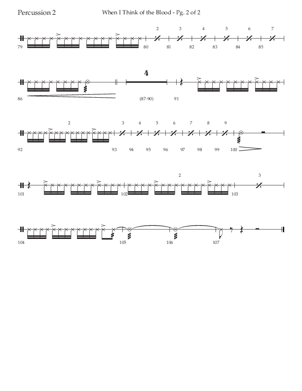 When I Think Of The Blood (Choral Anthem SATB) Percussion 1/2 (Lifeway Choral / Arr. Bradley Knight)