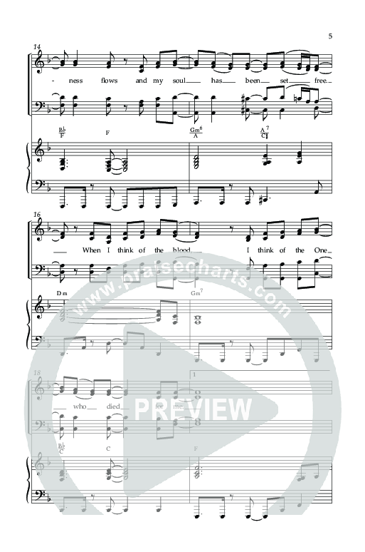 When I Think Of The Blood (Choral Anthem SATB) Anthem (SATB/Piano) (Lifeway Choral / Arr. Bradley Knight)