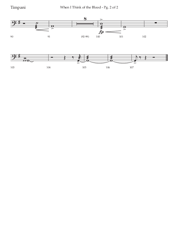When I Think Of The Blood (Choral Anthem SATB) Timpani (Lifeway Choral / Arr. Bradley Knight)