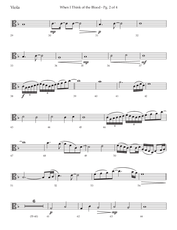 When I Think Of The Blood (Choral Anthem SATB) Viola (Lifeway Choral / Arr. Bradley Knight)