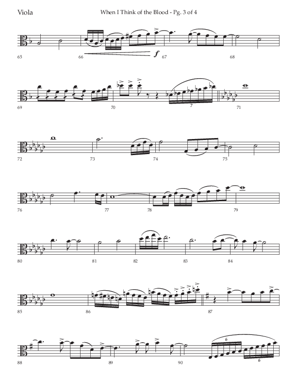 When I Think Of The Blood (Choral Anthem SATB) Viola (Lifeway Choral / Arr. Bradley Knight)