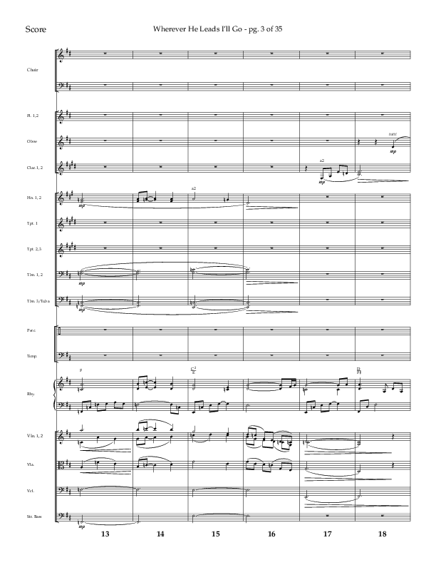 Wherever He Leads I'll Go (Choral Anthem SATB) Conductor's Score (Lifeway Choral / Arr. Travis Cottrell / Orch. Daniel Semsen)