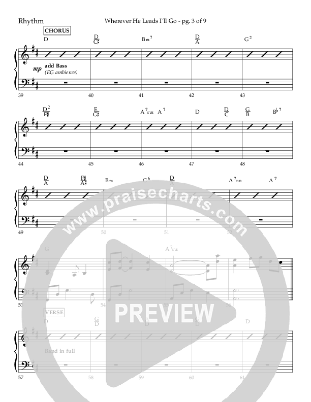 Wherever He Leads I'll Go (Choral Anthem SATB) Lead Melody & Rhythm (Lifeway Choral / Arr. Travis Cottrell / Orch. Daniel Semsen)