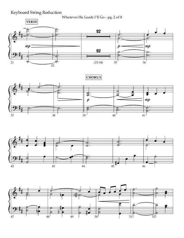 Wherever He Leads I'll Go (Choral Anthem SATB) String Reduction (Lifeway Choral / Arr. Travis Cottrell / Orch. Daniel Semsen)