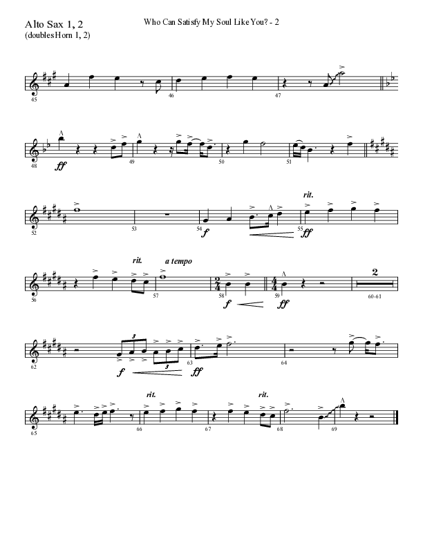 Who Can Satisfy My Soul Like You (Choral Anthem SATB) Alto Sax 1/2 (Lifeway Choral / Arr. Cliff Duren)